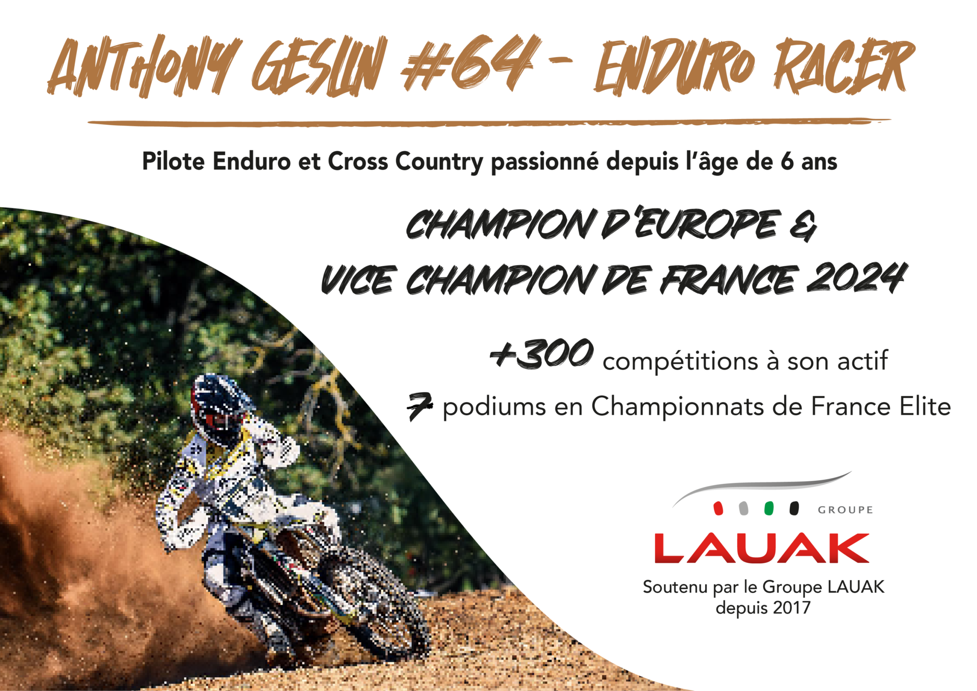 Anthony GESLIN sacré Champion d'Europe et Vice-Champion de France